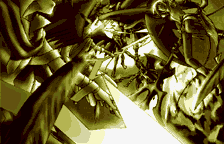 Okay, I'll be honest with you; I can't make out anything in this artwork shot other than what looks like a sword...but it looks cool.